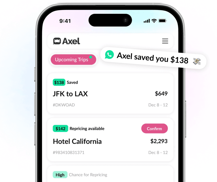 Axel app interface with gradient